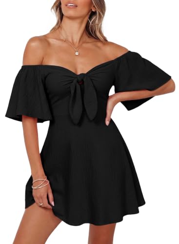 Dokotoo Deep V Bow Tie Mini Dress