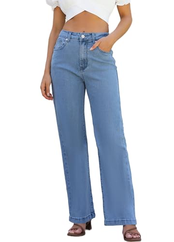 Womens Jeans High Waisted Straight Leg Loose Stretchy Lightweight Tummy Control Trendy Jeans for Women 2025