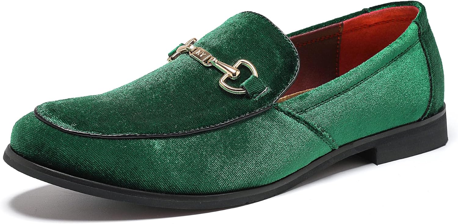 LCQL Men's Luxury Velvet Penny Loafer Shoes Noble Slip-on Suede Loafers Smoking Slippers Plus Size 7-13