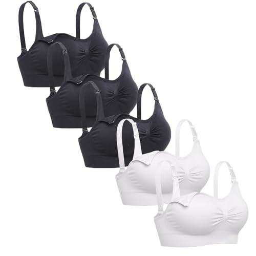 Lataly Womens Seamless Nursing Bra Sleeping Maternity Bralette for Breastfeeding Pack of 3