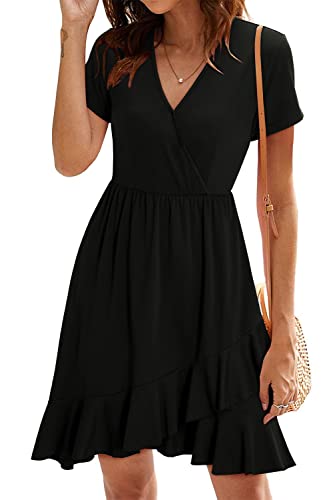 ULTRANICE Faux Wrap Spaghetti Dress