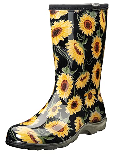 Sloggers Waterproof Garden Rain Boots for Women - Cute Mid-Calf Mud & Muck Boots with Premium Comfort Support Insole