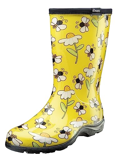 Sloggers Waterproof Garden Rain Boots for Women - Cute Mid-Calf Mud & Muck Boots with Premium Comfort Support Insole