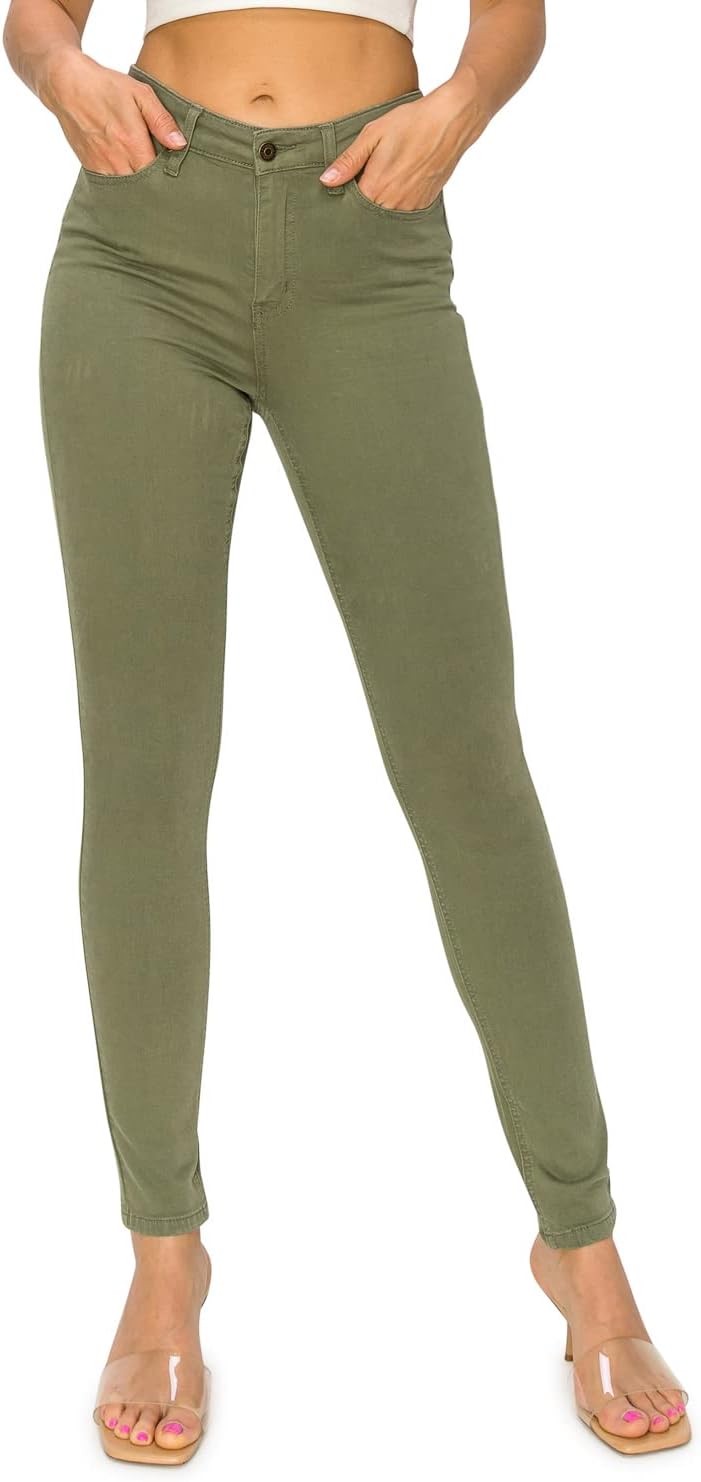 KHAKI & BLUE Womens The Everyday Garment-Dyed Skinny Jeans  Soft Stretchy High Rise Comfy Casual Pants