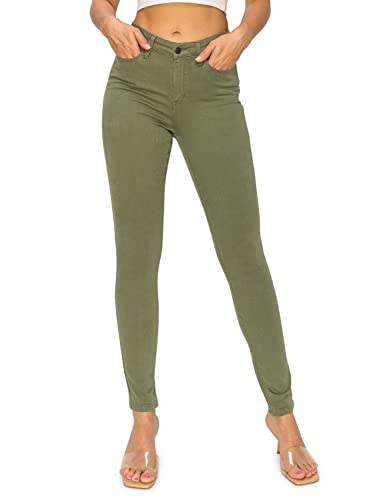KHAKI & BLUE Womens The Everyday Garment-Dyed Skinny Jeans  Soft Stretchy High Rise Comfy Casual Pants