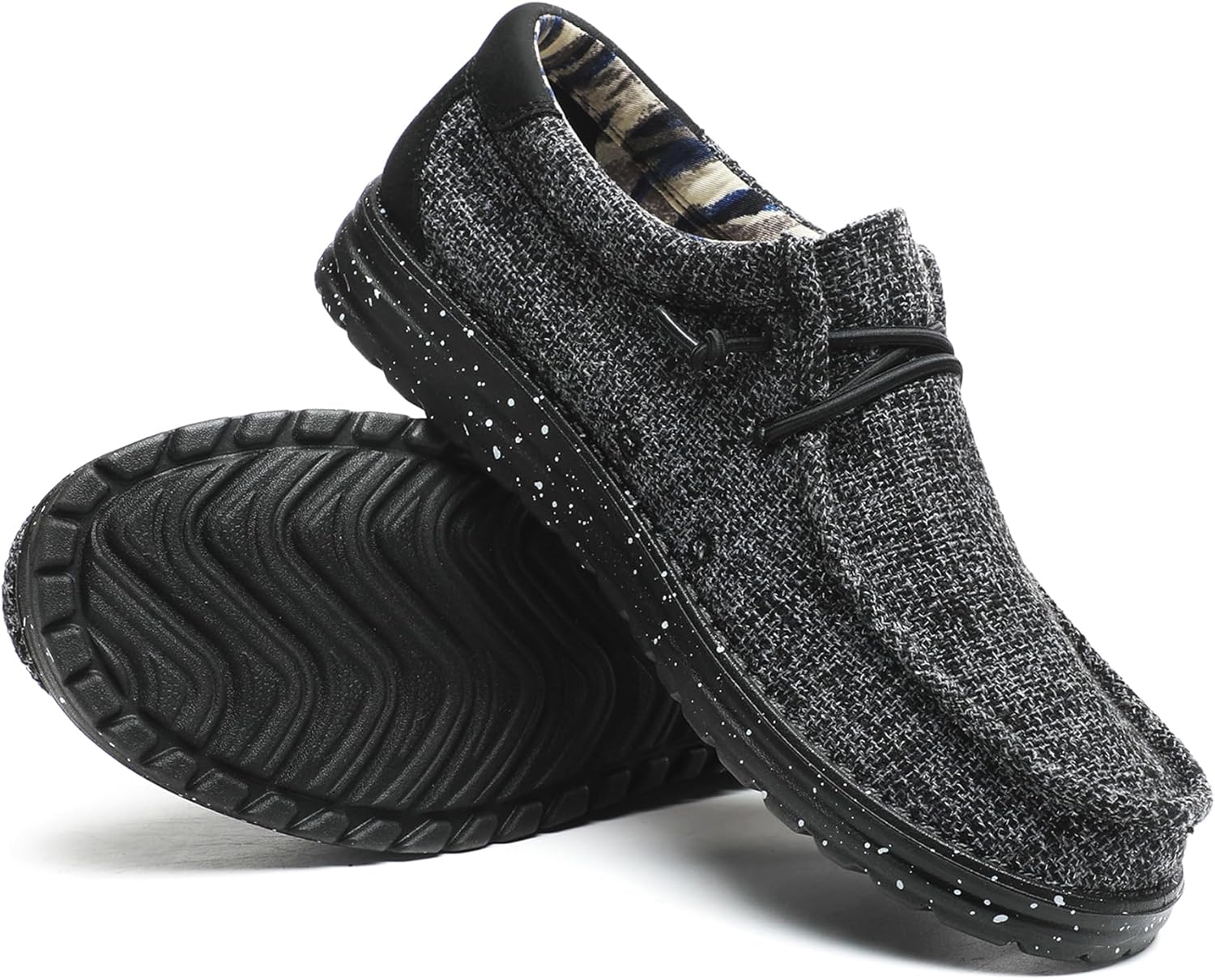 Mens Machine Washable Slip On Lace Up Casual Loafer Breathable Travel Canvas Shoes for Men Comfortable and Stylish Summer Loafers Lightweight Walking Shoes Boat Shoe