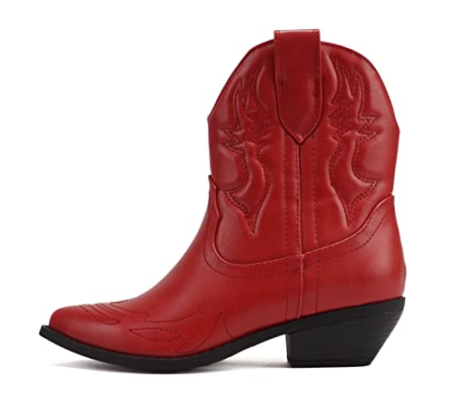 Soda Women Cowgirl Cowboy Western Stitched Ankle Boots