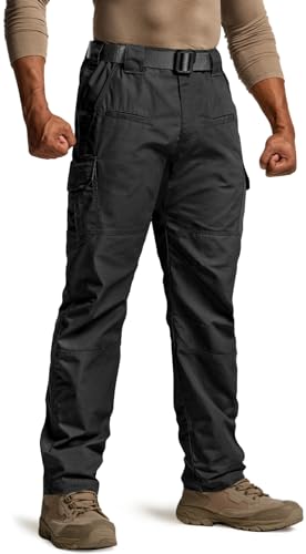 CQR Men's Tactical Pants, Water Resistant Ripstop Cargo Pants, Lightweight EDC Work Hiking Pants, Outdoor Apparel