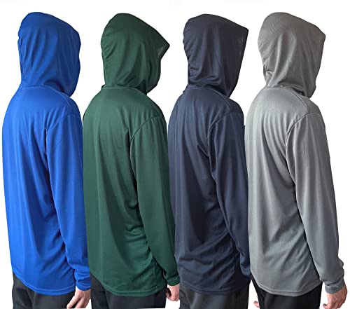 Men UPF 50+ Sun Protection Breathable T Shirt Long Sleeve Workout T-Shirts with Hood