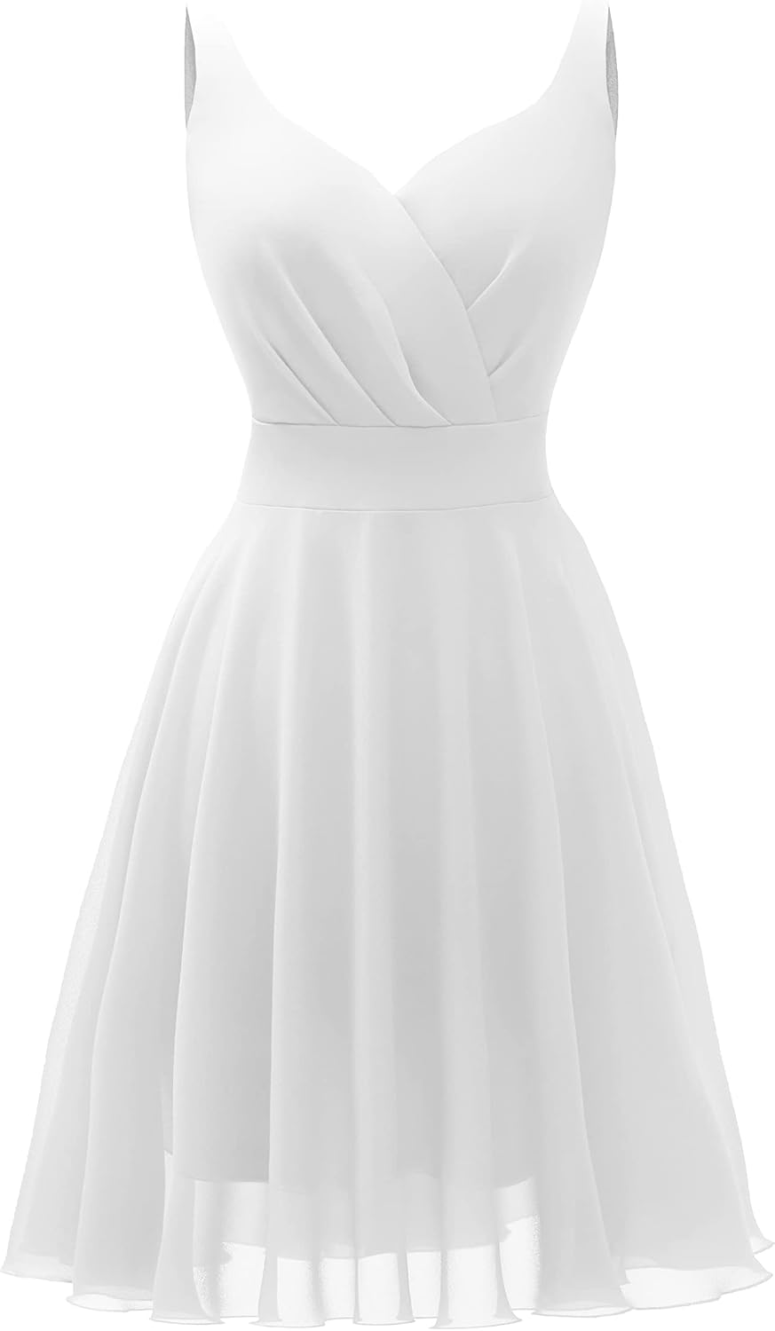 Dressever Summer Cocktail Dress V-Neck Adjustable Spaghetti Strap Chiffon Sundress