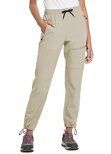 baleaf Women's Hiking Pants Quick Dry Lightweight Water Resistant Elastic Waist Cargo Pants for All Seasons