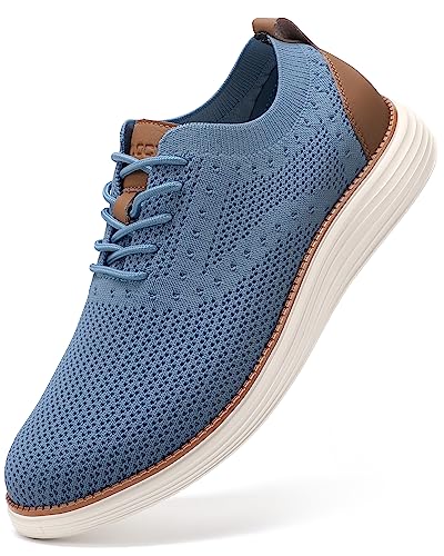 VILOCY Men's Casual Dress Sneakers Oxfords Business Mesh Breathable Walking Shoes Tennis Comfortable