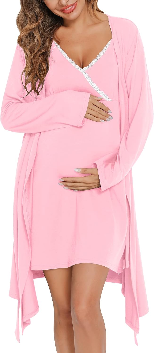 SWOMOG Nursing Nightgown Set