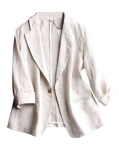 IDEALSANXUN 3/4 Sleeve Linen Blazer