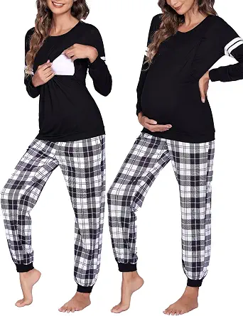 Ekouaer Maternity & Nursing Pajama Set (Premium)
