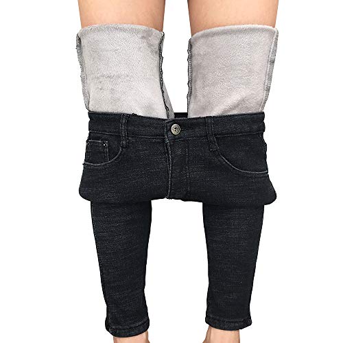heipeiwa Women's Winter Jeans Fleece Lined Jeans Thermal Thick Skinny Denim Pants Slim Stretch Warm Jeggings