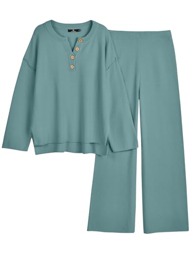 LILLUSORY Women's 2 Piece Lounge Sets Oversized Slouchy Matching Cozy Knit Sets