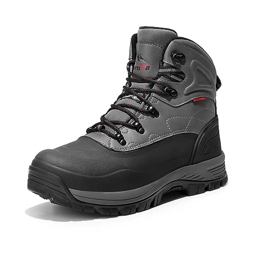 NORTIV 8 Men's Insulated Waterproof Construction Hiking Winter Snow Boots