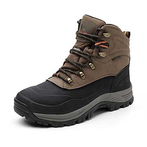 NORTIV 8 Men's Insulated Waterproof Construction Hiking Winter Snow Boots