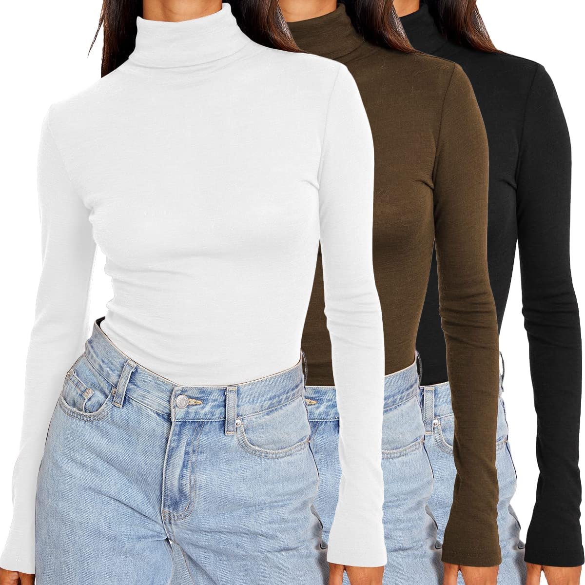 SUNBS 3-Pack Turtlenecks