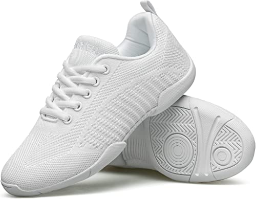 BAXINIER Girls White Cheerleading Shoes