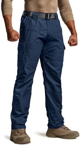 CQR Men's Tactical Pants, Water Resistant Ripstop Cargo Pants, Lightweight EDC Work Hiking Pants, Outdoor Apparel