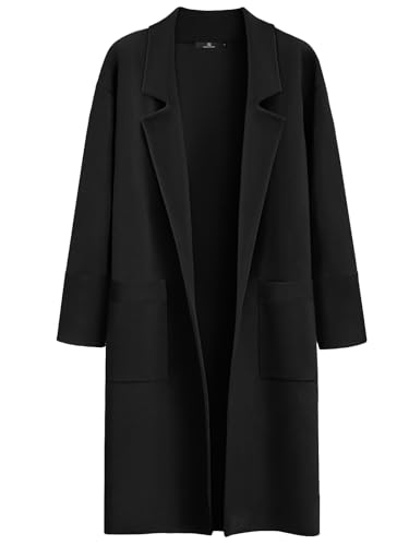 LILLUSORY Women's Long Dressy Cardigan Sweaters Fall Oversized Cozy Jacket Outfits 2025 Date Night Winter Trench Coats