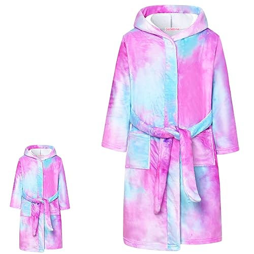 CHILDRENSTAR Matching Girls & Doll Robe Kids Bathrobes Plush Soft Fleece Pajamas Sleepwear