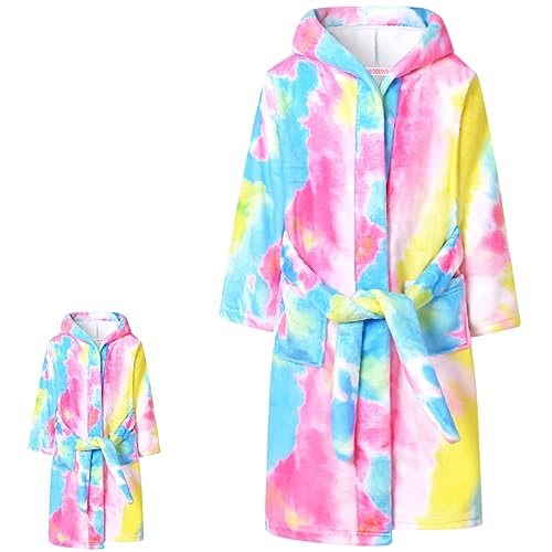 CHILDRENSTAR Matching Girls & Doll Robe Kids Bathrobes Plush Soft Fleece Pajamas Sleepwear