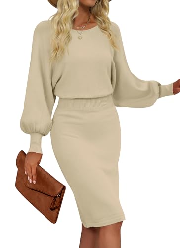 MIROL Long Puff Sleeve Ribbed Pullover