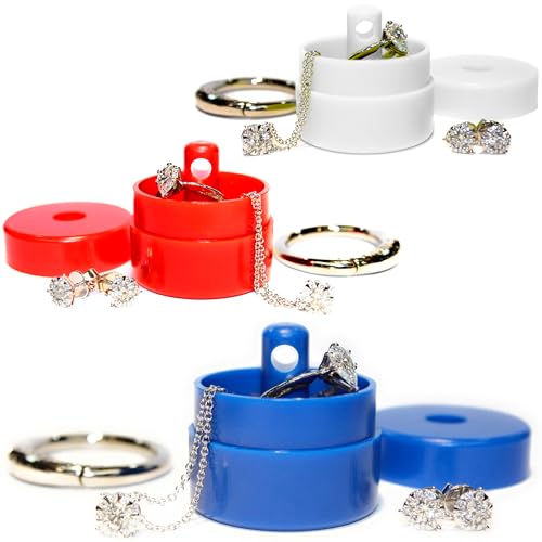 Lion Latch Travel Jewelry Box Case, Ring Holder on Shark Tank - Ring Holder for Women Girls with Keychain, Small Jewelry Organizer Boxes, Portable Ring Keeper Key Chain, Jewelry Storage Case