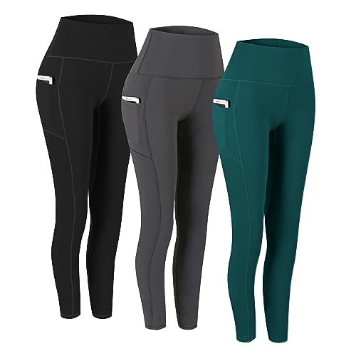 Fengbay 2 Pack High Waist Yoga Pants with Pockets, Tummy Control Workout Running Yoga Leggings for Women