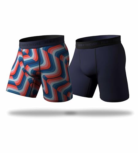 Pair of Thieves Mens Long Boxer Briefs  Soft, Breathable, Quick-Dry Underwear with 4-Way Stretch  Multi-Pack