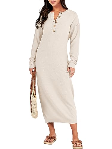 ANRABESS Waffle Knit Oversized Midi