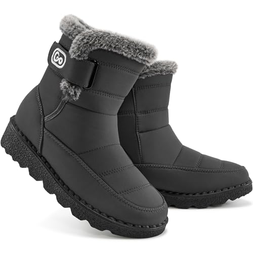 Ablanczoom Womens Winter Snow Boots With Warm Fur Lining Comfortable Booties Non Slip Waterproof Outdoor Shoes