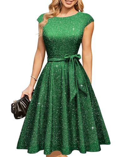 DRESSTELLS Women's Cocktail Dresses, Formal Wedding Guest Modest Church Vintage Holiday Party Evening Dress