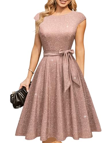 DRESSTELLS Women's Cocktail Dresses, Formal Wedding Guest Modest Church Vintage Holiday Party Evening Dress