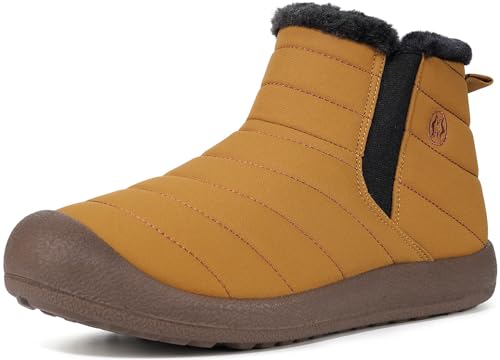 Womens Mens Snow Boots Winter Shoes Slip On Ankle Booties Anti-Slip Water Resistant Fully Fur Lined Outdoor Sneakers