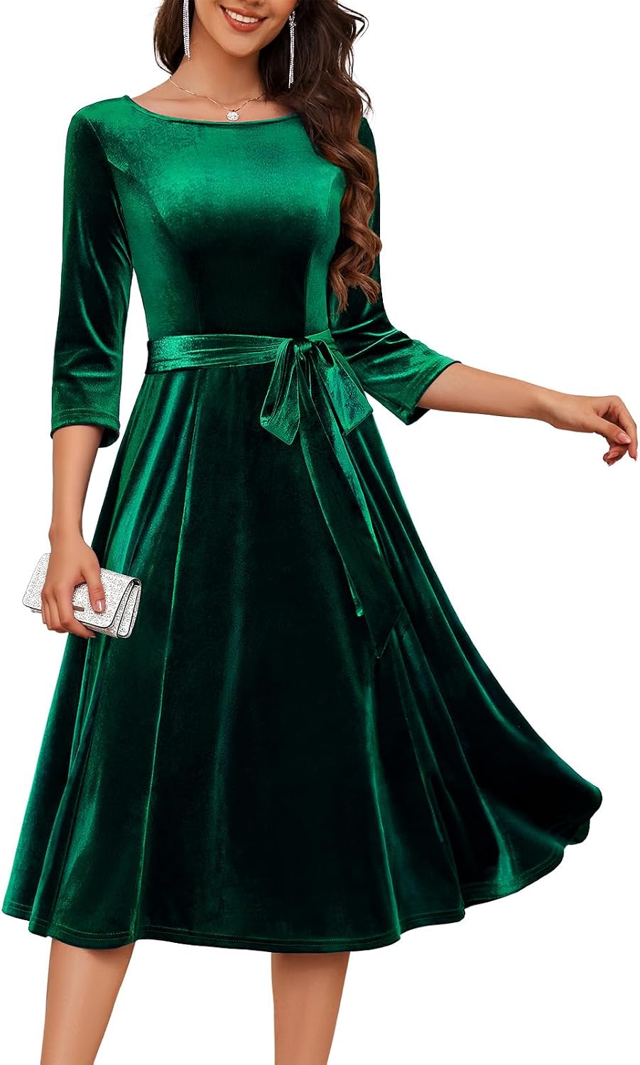 DRESSTELLS Velvet Cocktail Dress