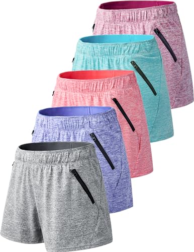 5 Pack: Womens Workout Gym Shorts (Casual Set)