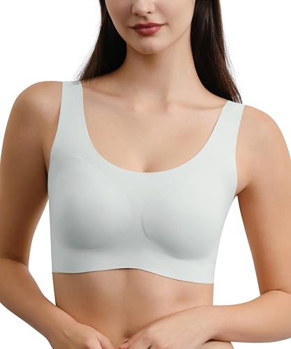Seamless Bras for Women Full Coverage Wireless Bralette Widen Straps & Side, Comfortable Breathable Smooth Pull On Bras