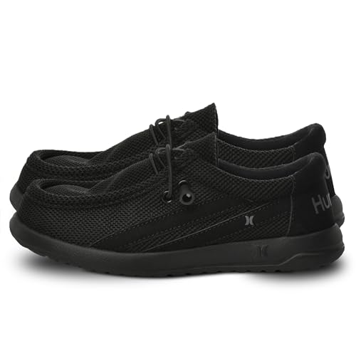 Hurley Kids Elastic Lace Loafers, Canvas Shoes for Boys & Girls - Comfortable, Durable, Stylish - Kid's Fashion Sneakers, Wide Toe Shoes for Everyday Wear