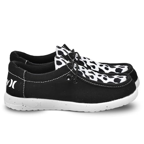 Hurley Kids Elastic Lace Loafers, Canvas Shoes for Boys & Girls - Comfortable, Durable, Stylish - Kid's Fashion Sneakers, Wide Toe Shoes for Everyday Wear