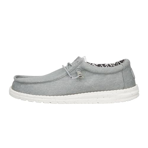 HEYDUDE Mens Wally Stretch Canvas Loafers | Comfortable Lightweight Slip-On Shoes for Men | Casual Walking, Travel & Everyday Comfort