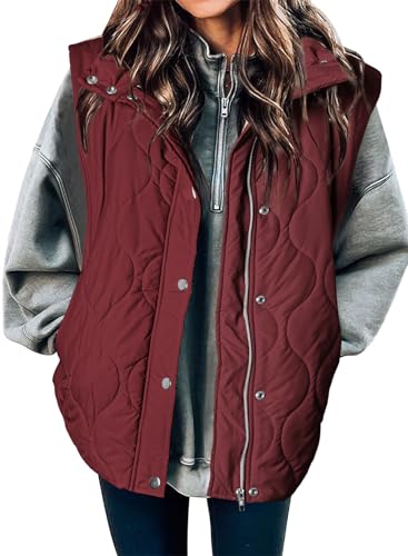 EVALESS Cropped Puffer Vest Women Lightweight Quilted Stand Collar Sleeveless Jackets Fall Winter 2025 Button Zip Up Coat