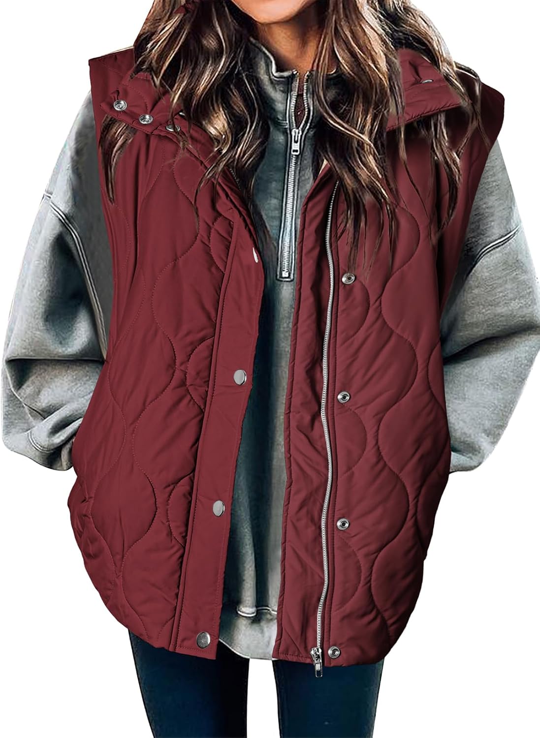 EVALESS Cropped Puffer Vest Women Lightweight Quilted Stand Collar Sleeveless Jackets Fall Winter 2025 Button Zip Up Coat