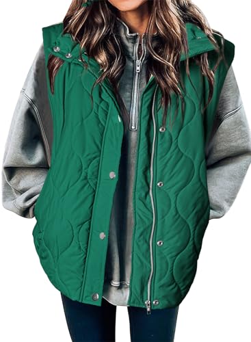 EVALESS Cropped Puffer Vest Women Lightweight Quilted Stand Collar Sleeveless Jackets Fall Winter 2025 Button Zip Up Coat