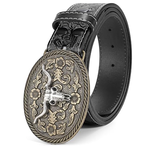 BELTROAD Western Leather Buckle Belt