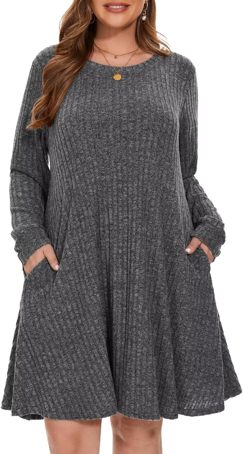 BELAROI Ribbed Knit Swing Dress