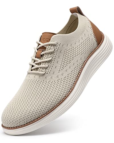 VILOCY Men's Casual Dress Sneakers Oxfords Business Mesh Breathable Walking Shoes Tennis Comfortable